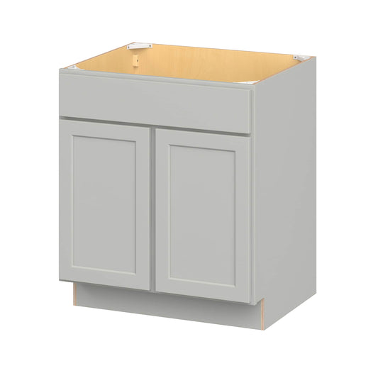 Hugo&Borg PRO Jasper 30-in W x 34.5-in H x 24-in D Whisper Gray Sink Base Ready to Assemble (RTA) Plywood Cabinet Flat Panel Shaker