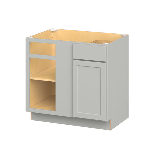 Hugo&Borg PRO Jasper 36-in W x 34.5-in H x 24-in D Whisper Gray Blind Base Ready to Assemble (RTA) Plywood Cabinet Flat Panel Shaker