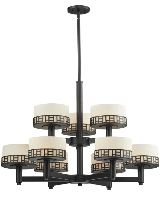 Z-Lite Elea 9 -Light Matte Bronze Indoor Opal glass Glass Metal Chandelier