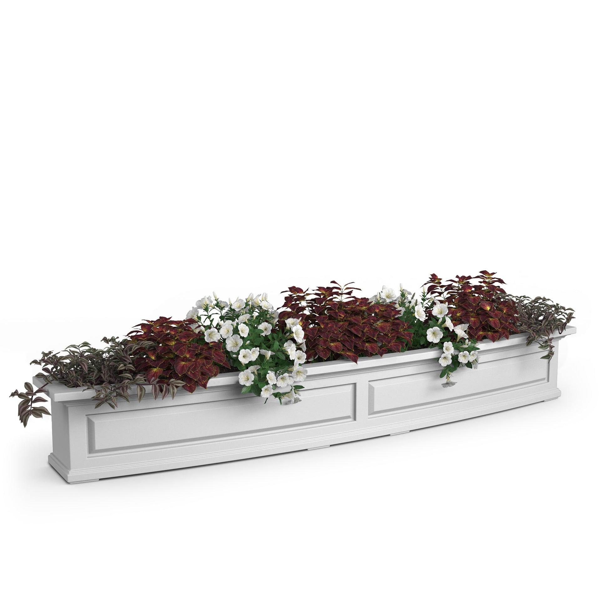 Mayne Rectangle 72-in W x 11.6-in L White Plastic Outdoor Self Watering Window box
