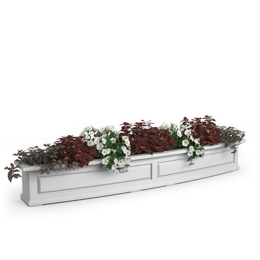 Mayne Rectangle 72-in W x 11.6-in L White Plastic Outdoor Self Watering Window box