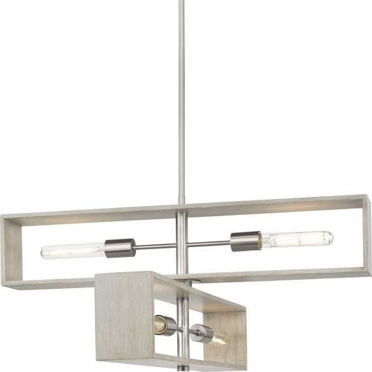 Progress Lighting Boundary 4 -Light Brushed Nickel Indoor Steel Chandelier