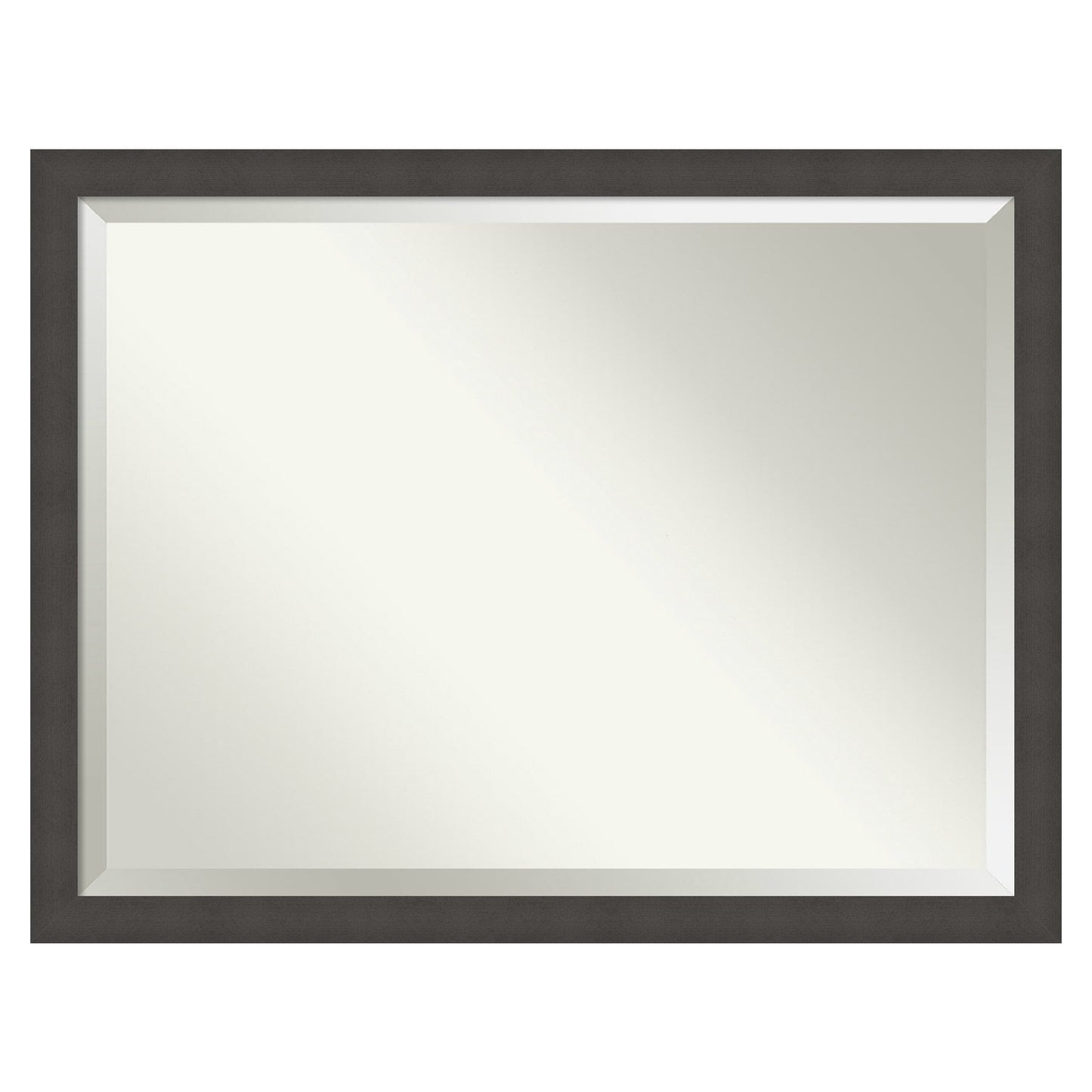 Amanti Art Blaine Light Pewter Narrow Frame 43.5-Inches W x 33.5-Inches H Rectangle Salon Scoop Silver Framed Vanity Mirror