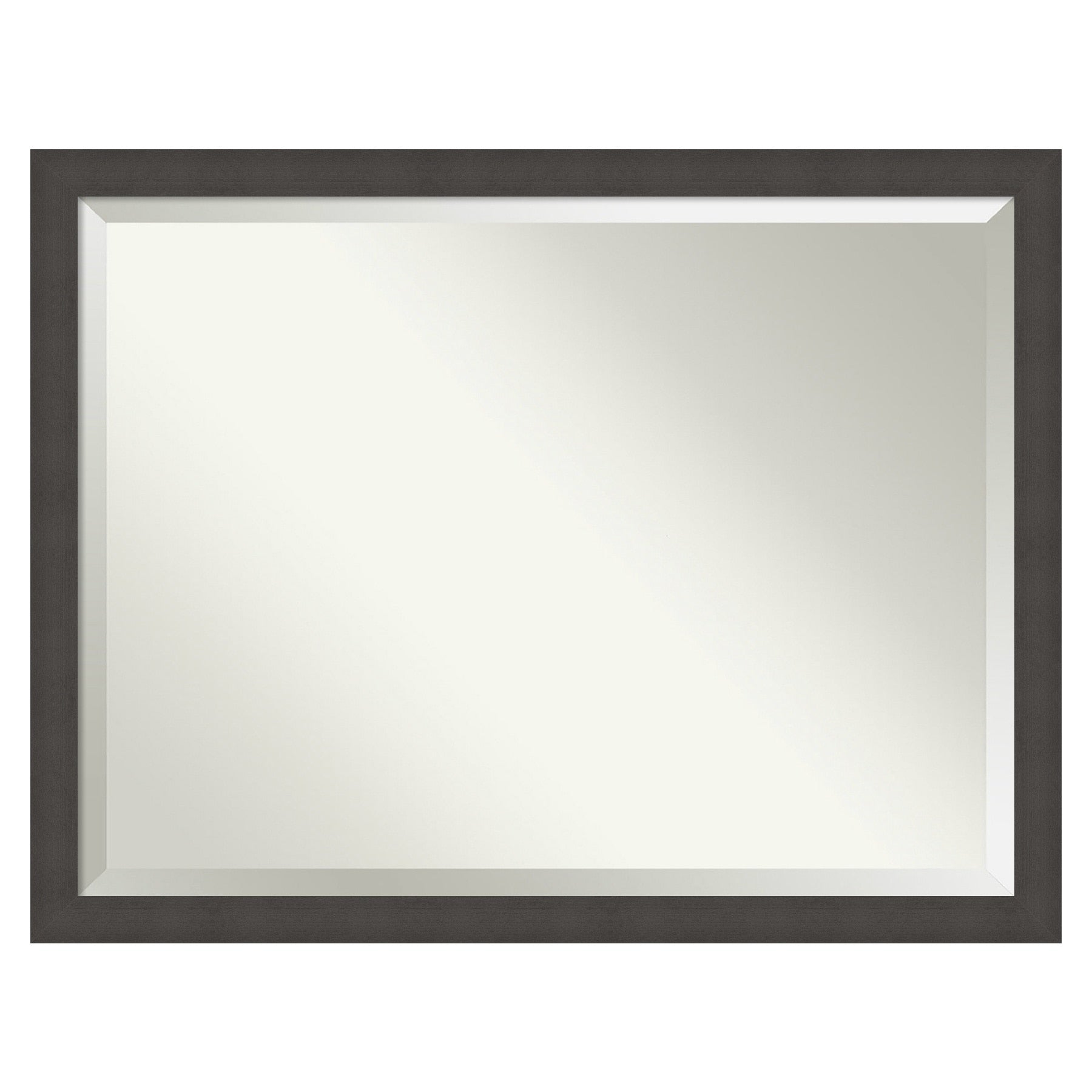 Amanti Art Blaine Light Pewter Narrow Frame 43.5-Inches W x 33.5-Inches H Rectangle Salon Scoop Silver Framed Vanity Mirror