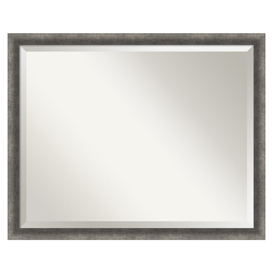 Amanti Art Burnished Concrete Narrow Frame 30.25-Inches W x 24.25-Inches H Rectangle Burnished Concrete Narrow Framed Vanity Mirror