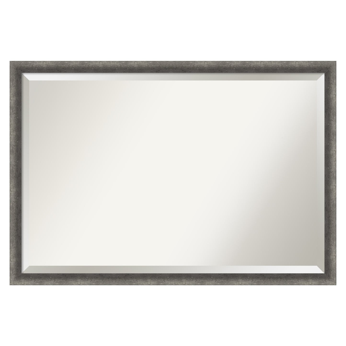 Amanti Art Burnished Concrete Narrow Frame 38.25-Inches W x 26.25-Inches H Rectangle Burnished Concrete Narrow Framed Vanity Mirror