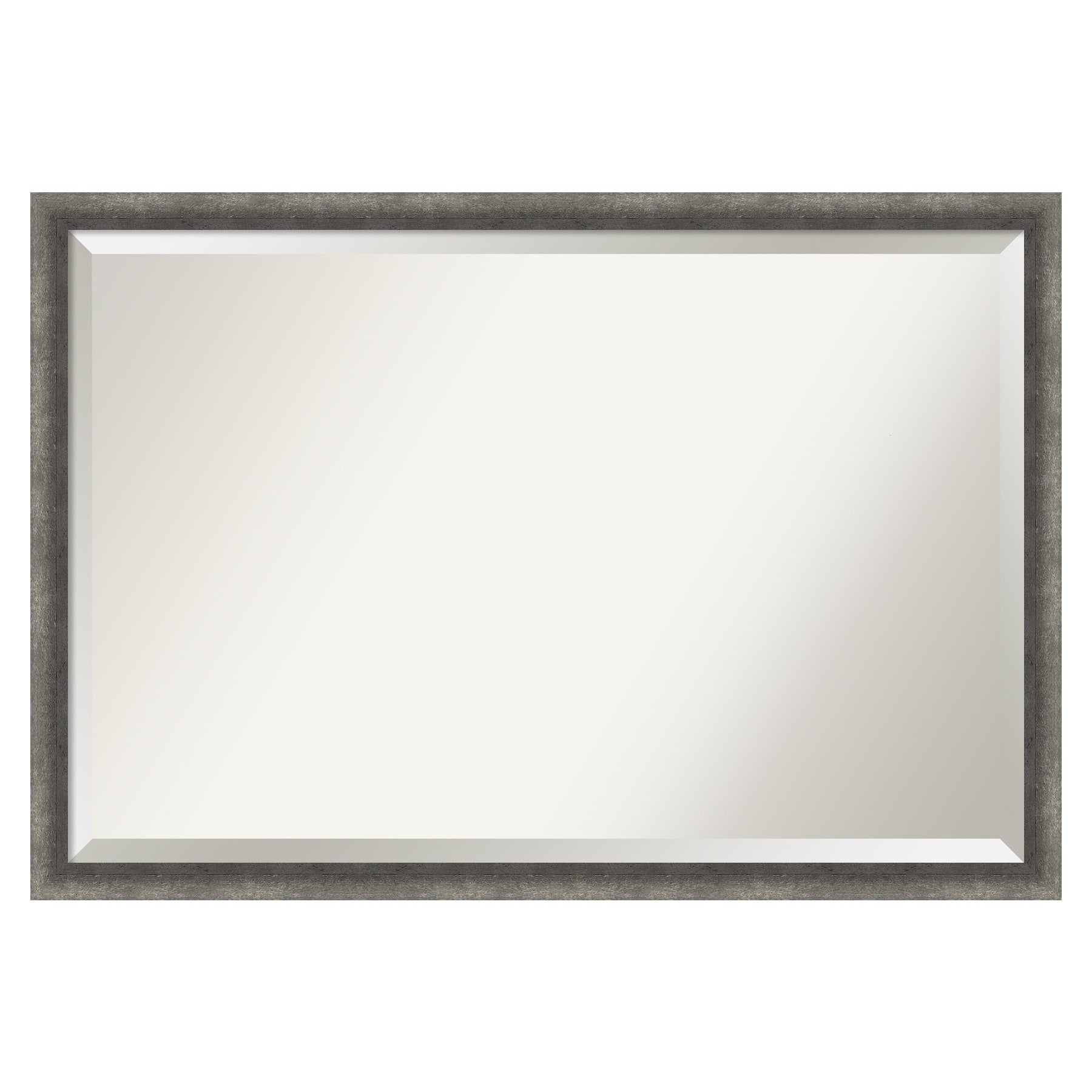 Amanti Art Burnished Concrete Narrow Frame 38.25-Inches W x 26.25-Inches H Rectangle Burnished Concrete Narrow Framed Vanity Mirror