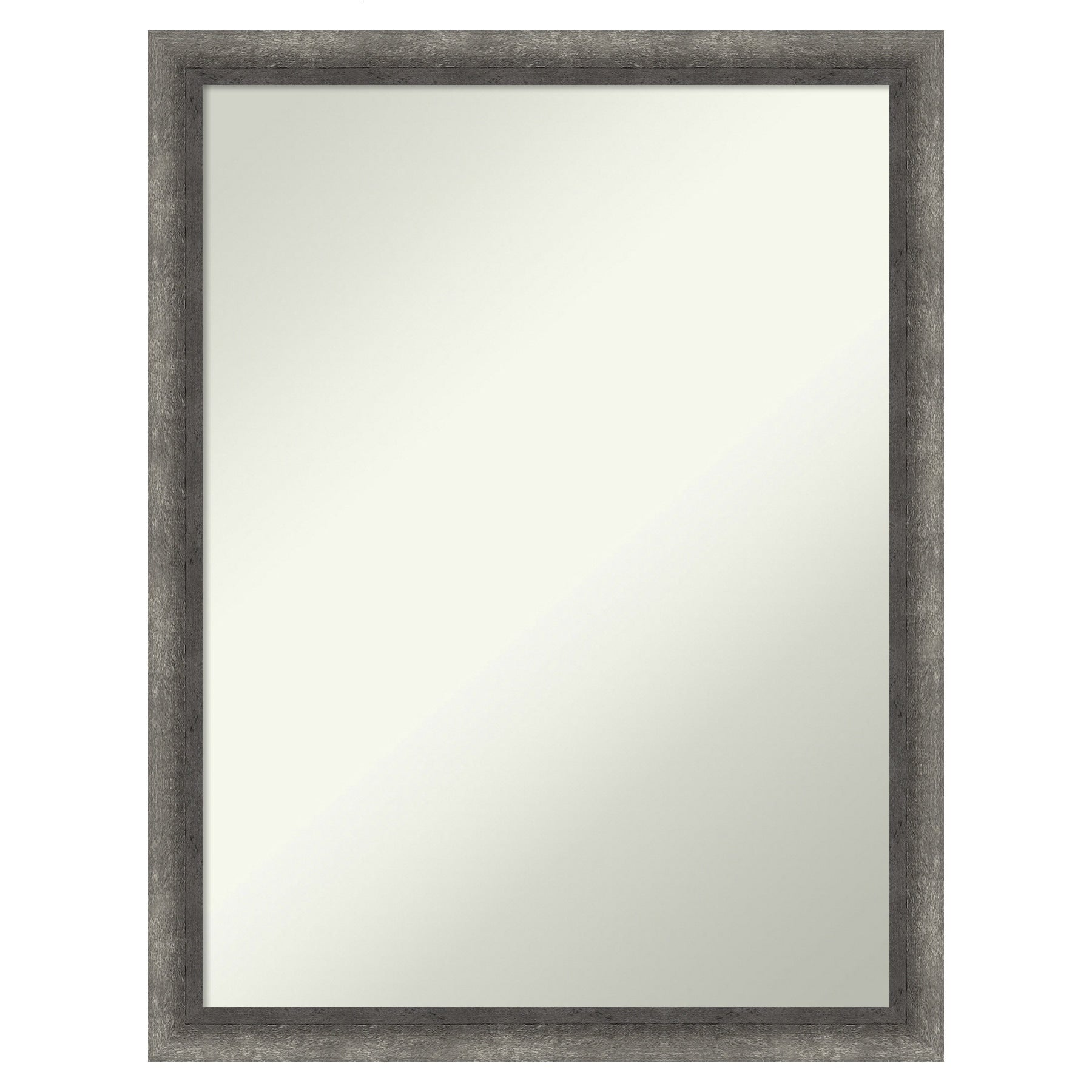 Amanti Art Burnished Concrete Narrow Frame 20.25-Inches W x 26.25-Inches H Rectangle Salon Scoop Silver Framed Vanity Mirror