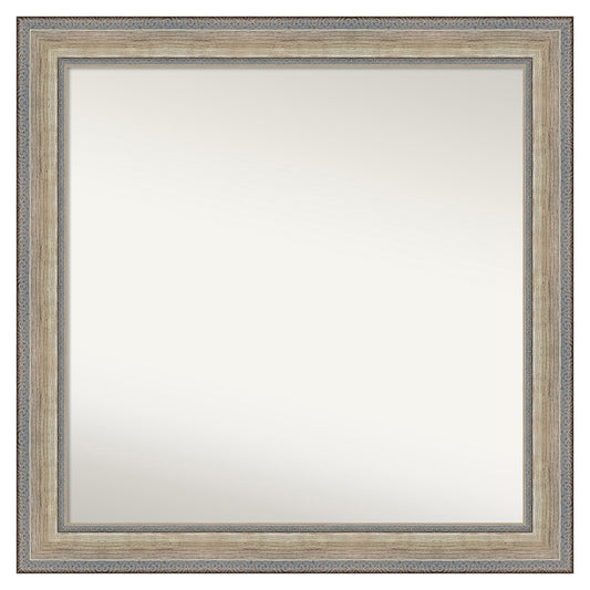 Amanti Art Fleur Silver Frame 31.25-Inches W x 31.25-Inches H Square Fleur Champagne Silver Framed Vanity Mirror