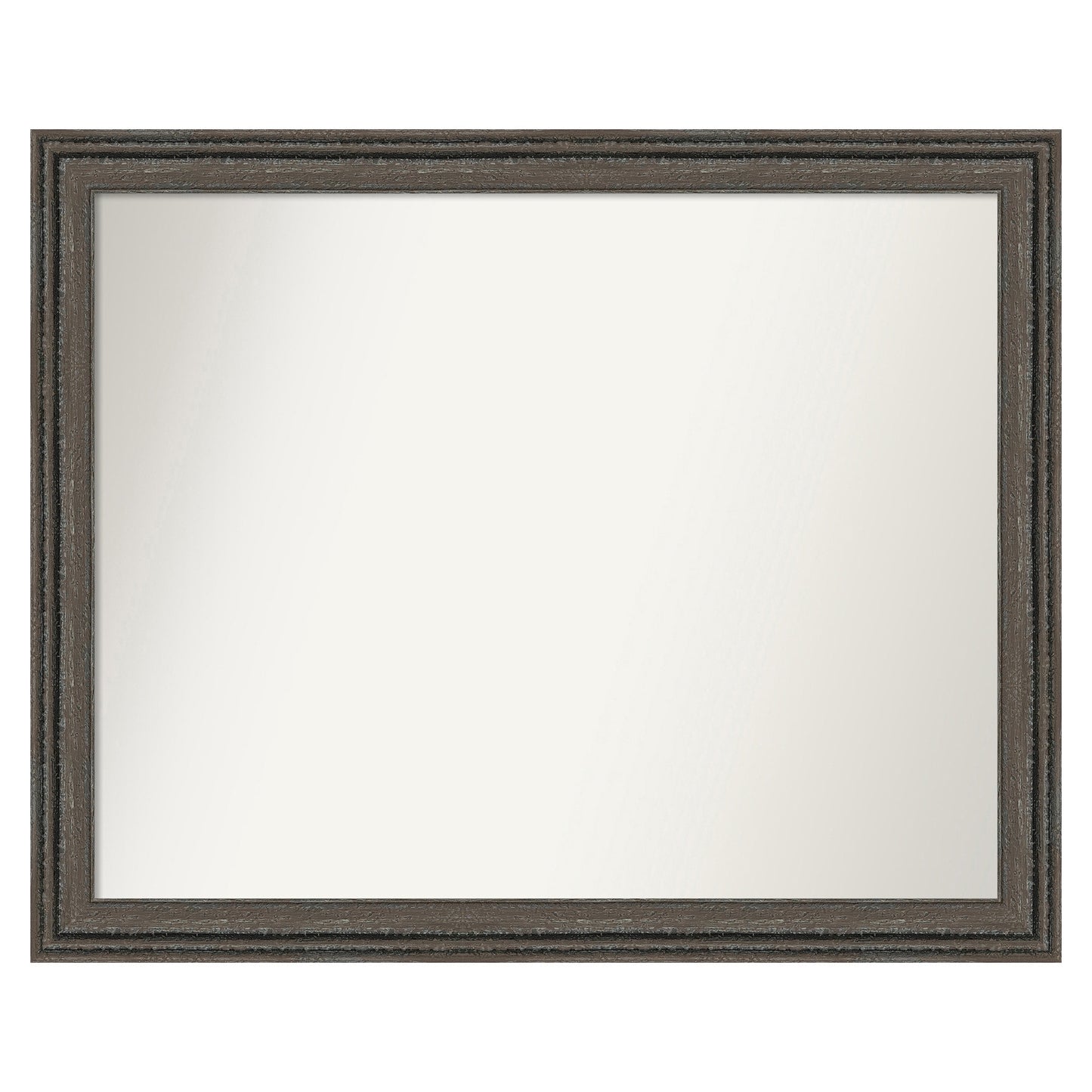 Amanti Art Upcycled Brown Grey Frame 31.5-Inches W x 25.5-Inches H Rectangle Upcycled Brown Grey Framed Vanity Mirror