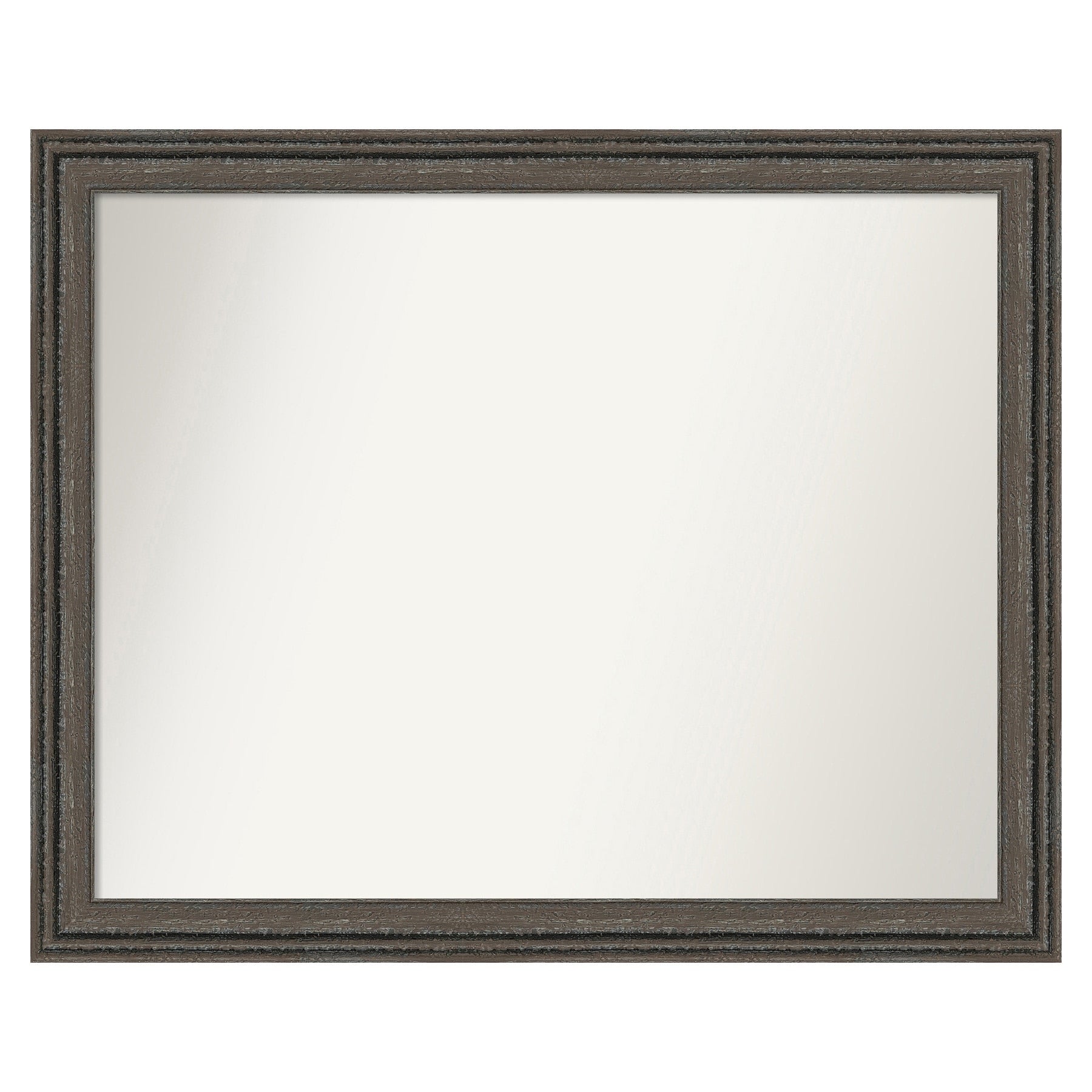 Amanti Art Upcycled Brown Grey Frame 31.5-Inches W x 25.5-Inches H Rectangle Upcycled Brown Grey Framed Vanity Mirror