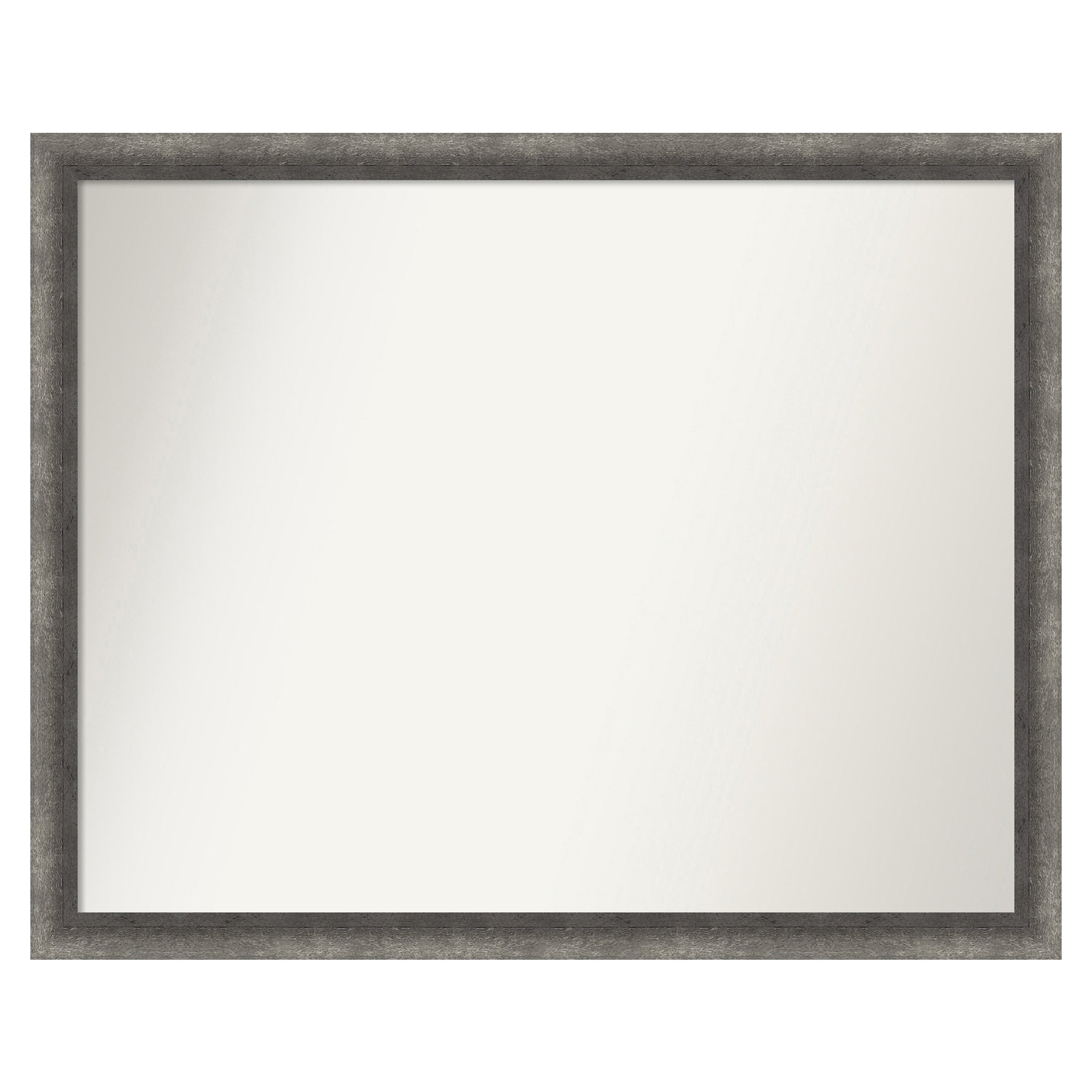 Amanti Art Burnished Concrete Narrow Frame 30.25-in W x 24.25-in H Rectangle Salon Scoop Silver Framed Wall Mirror