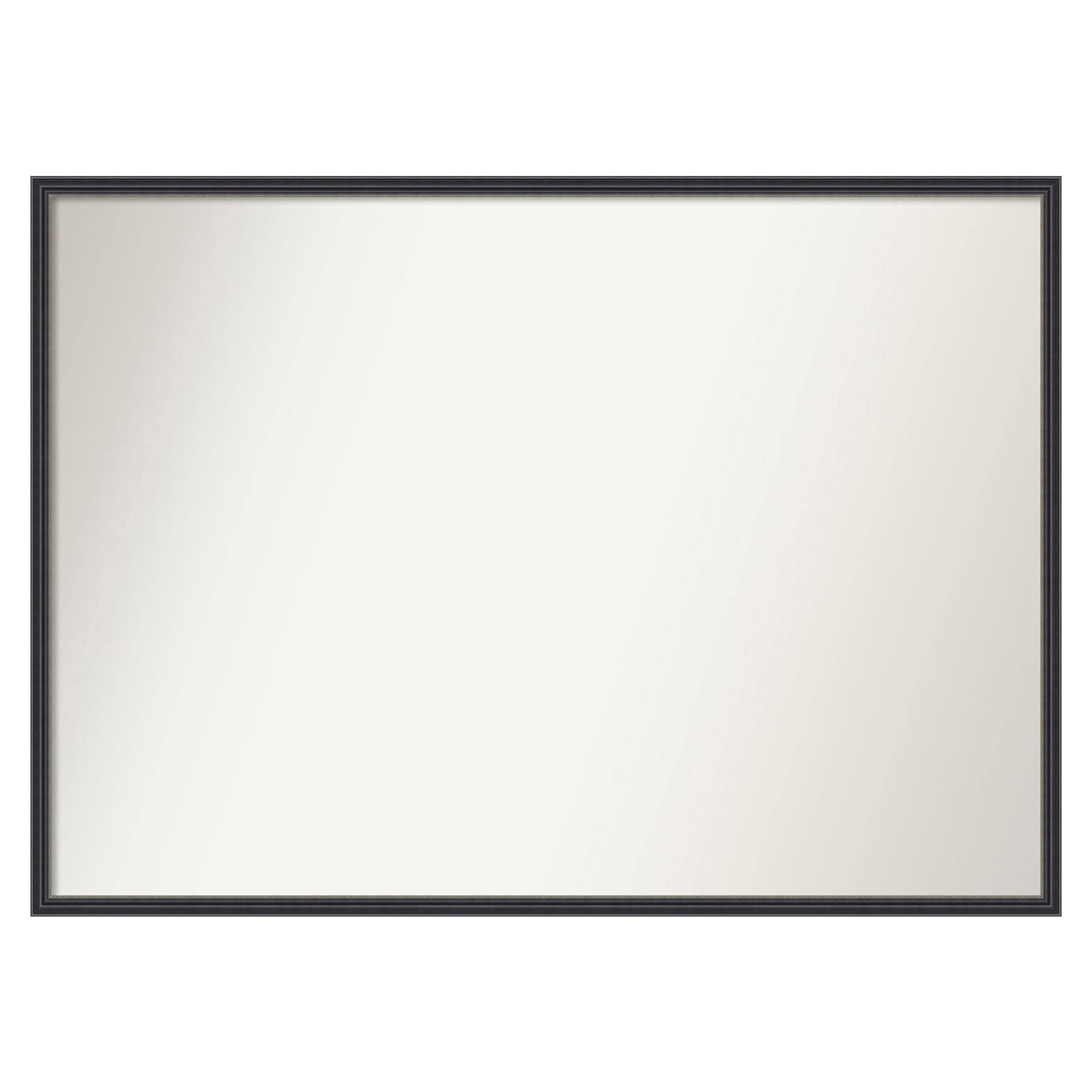 Amanti Art Stylish Black Narrow Frame 39.25-in W x 28.25-in H Rectangle Stylish Black Narrow Framed Wall Mirror