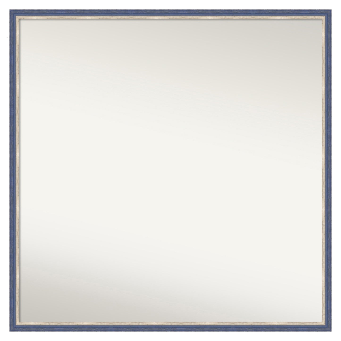 Amanti Art Theo Blue Narrow Frame 27.25-in W x 27.25-in H Square Theo Blue Narrow Framed Wall Mirror