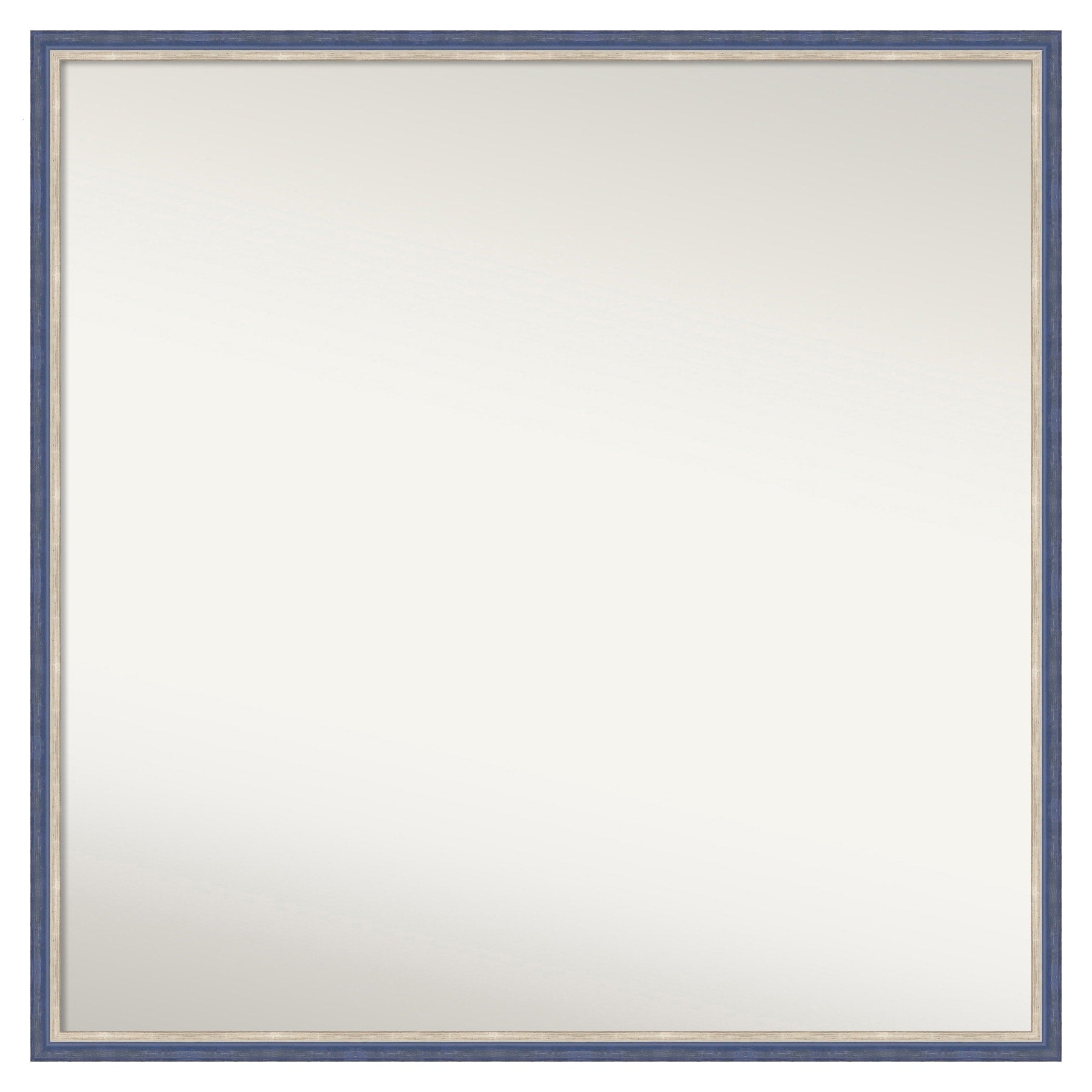 Amanti Art Theo Blue Narrow Frame 27.25-in W x 27.25-in H Square Theo Blue Narrow Framed Wall Mirror