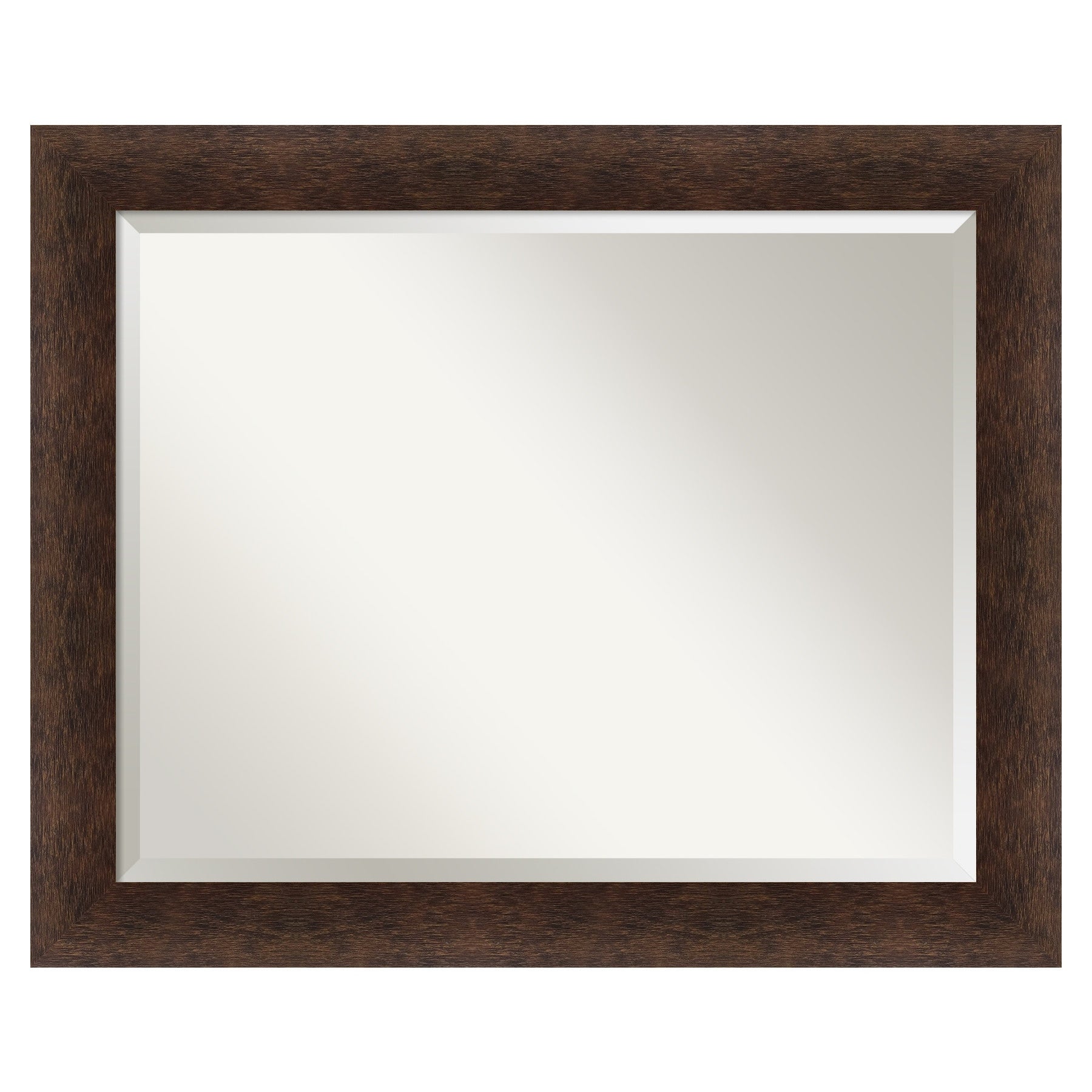 Amanti Art Warm Walnut Frame 33-Inches W x 27-Inches H Rectangle Warm Walnut Framed Vanity Mirror