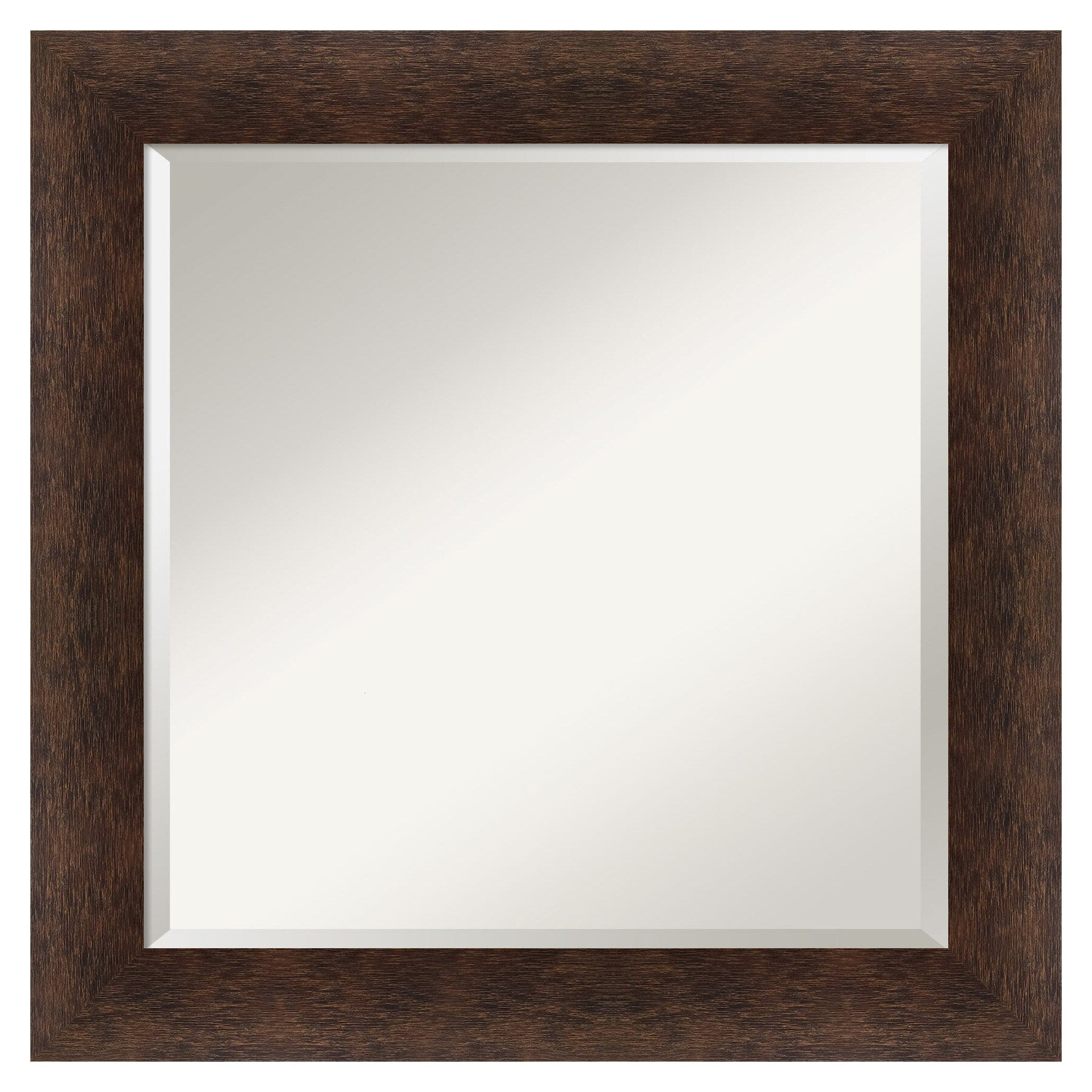 Amanti Art Warm Walnut Frame 25-Inches W x 25-Inches H Square Warm Walnut Framed Vanity Mirror