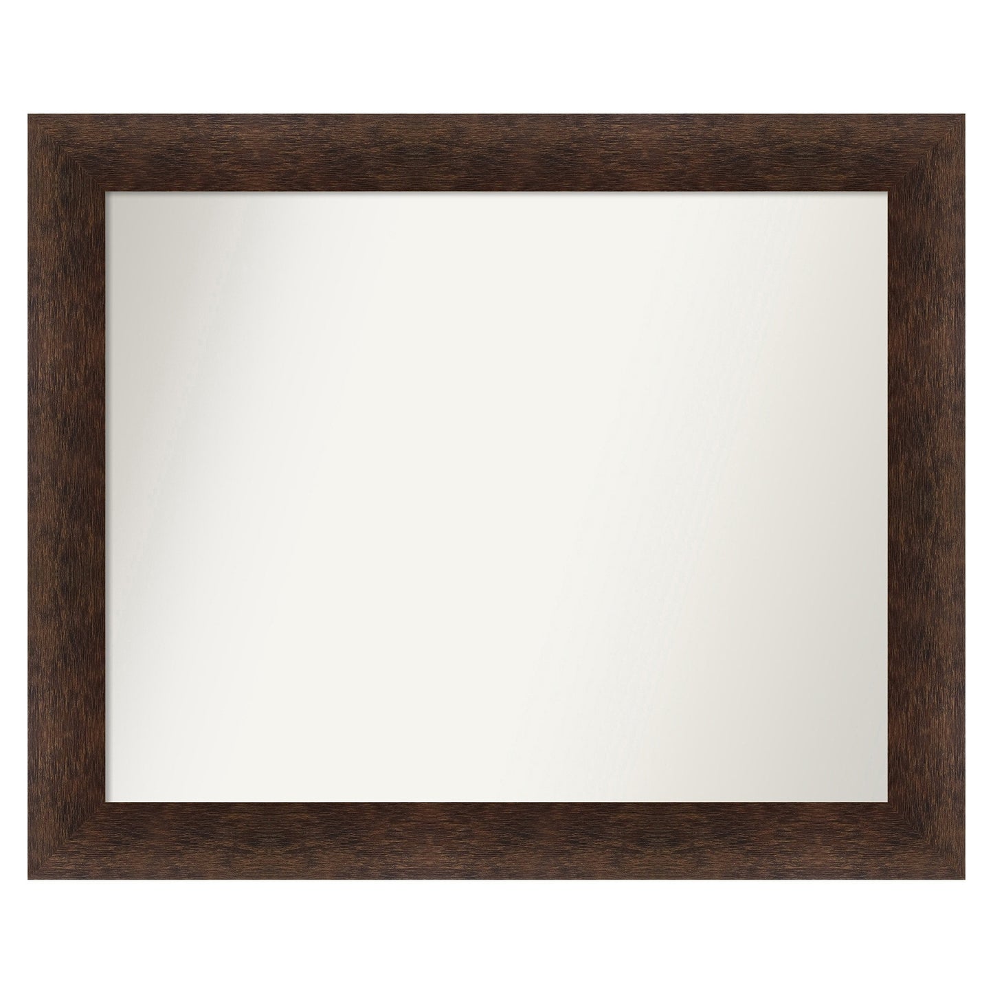 Amanti Art Warm Walnut Frame 33-in W x 27-in H Rectangle Warm Walnut Framed Wall Mirror