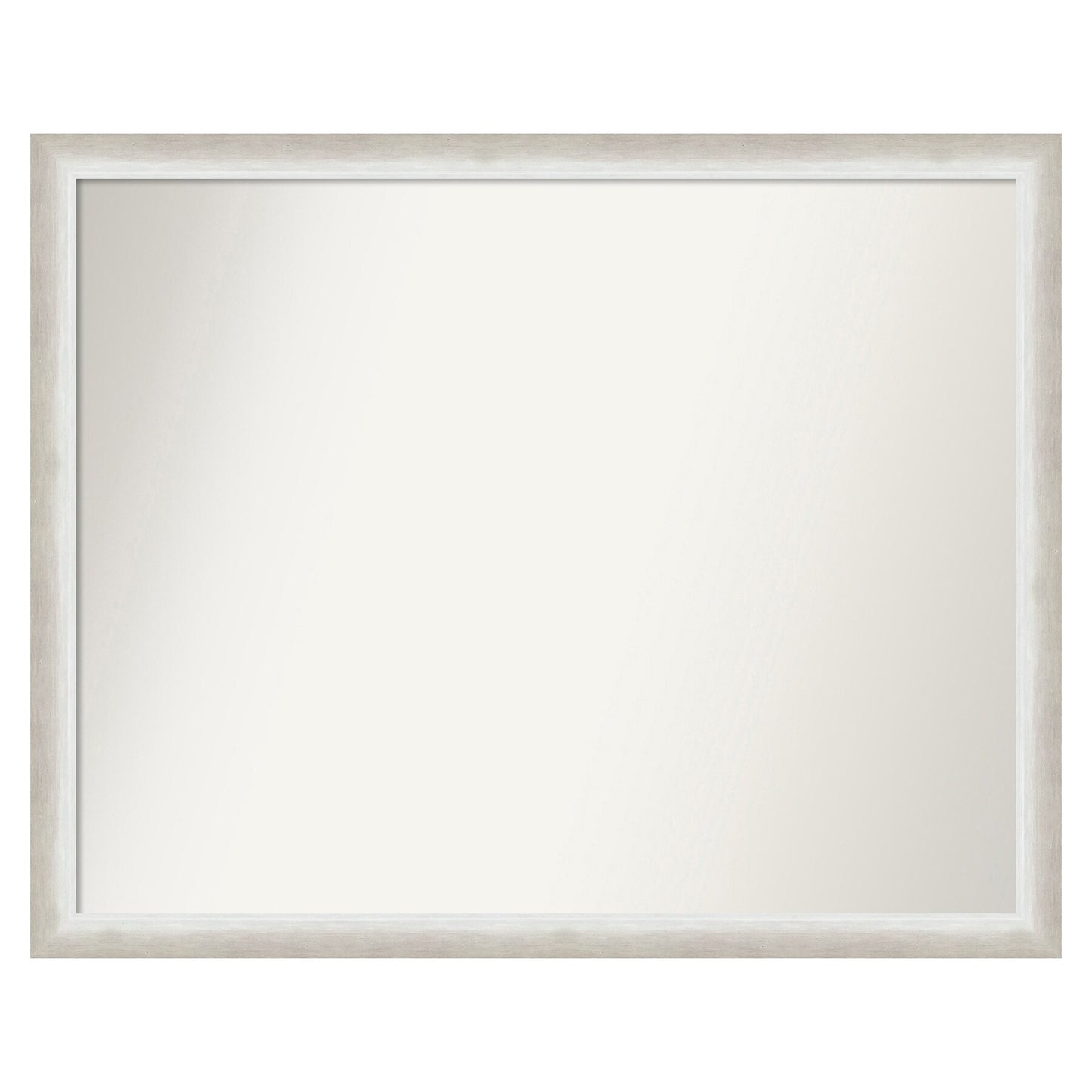 Amanti Art Two Tone Silver Frame 30.25-in W x 24.25-in H Rectangle Salon Scoop Silver Framed Wall Mirror