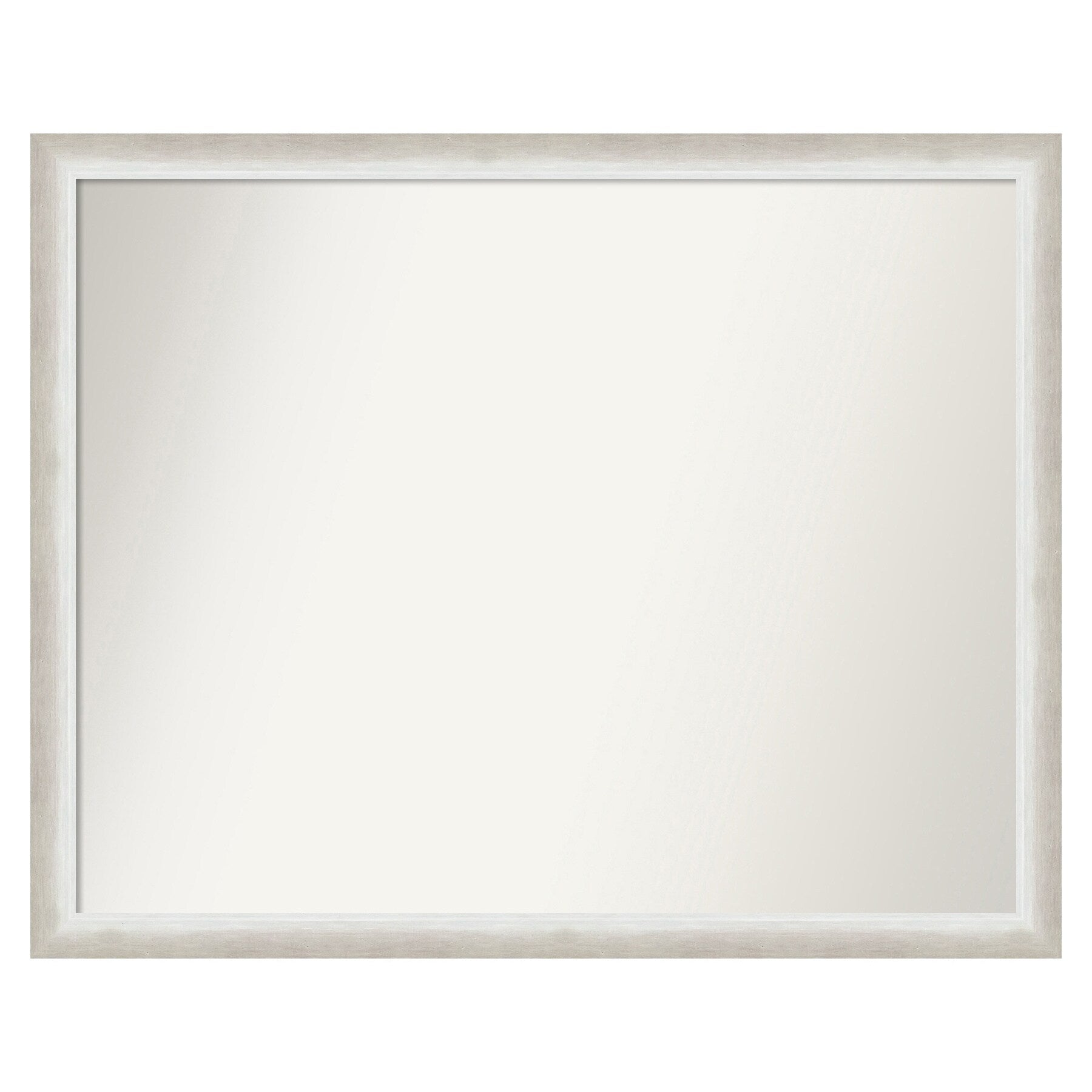 Amanti Art Two Tone Silver Frame 30.25-in W x 24.25-in H Rectangle Salon Scoop Silver Framed Wall Mirror