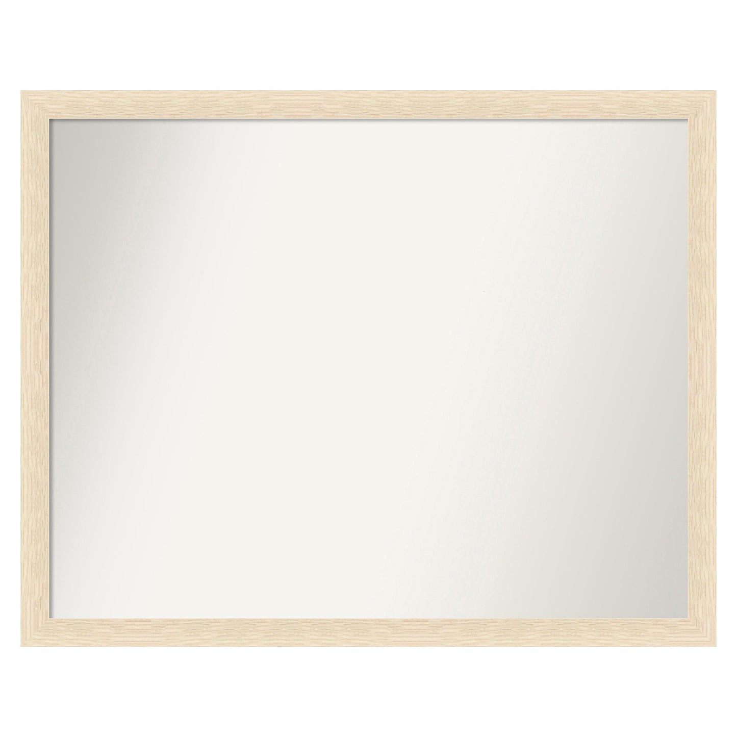 Amanti Art Woodgrain Stripe Frame 30-in W x 24-in H Rectangle Woodgrain Stripe Blonde Framed Wall Mirror