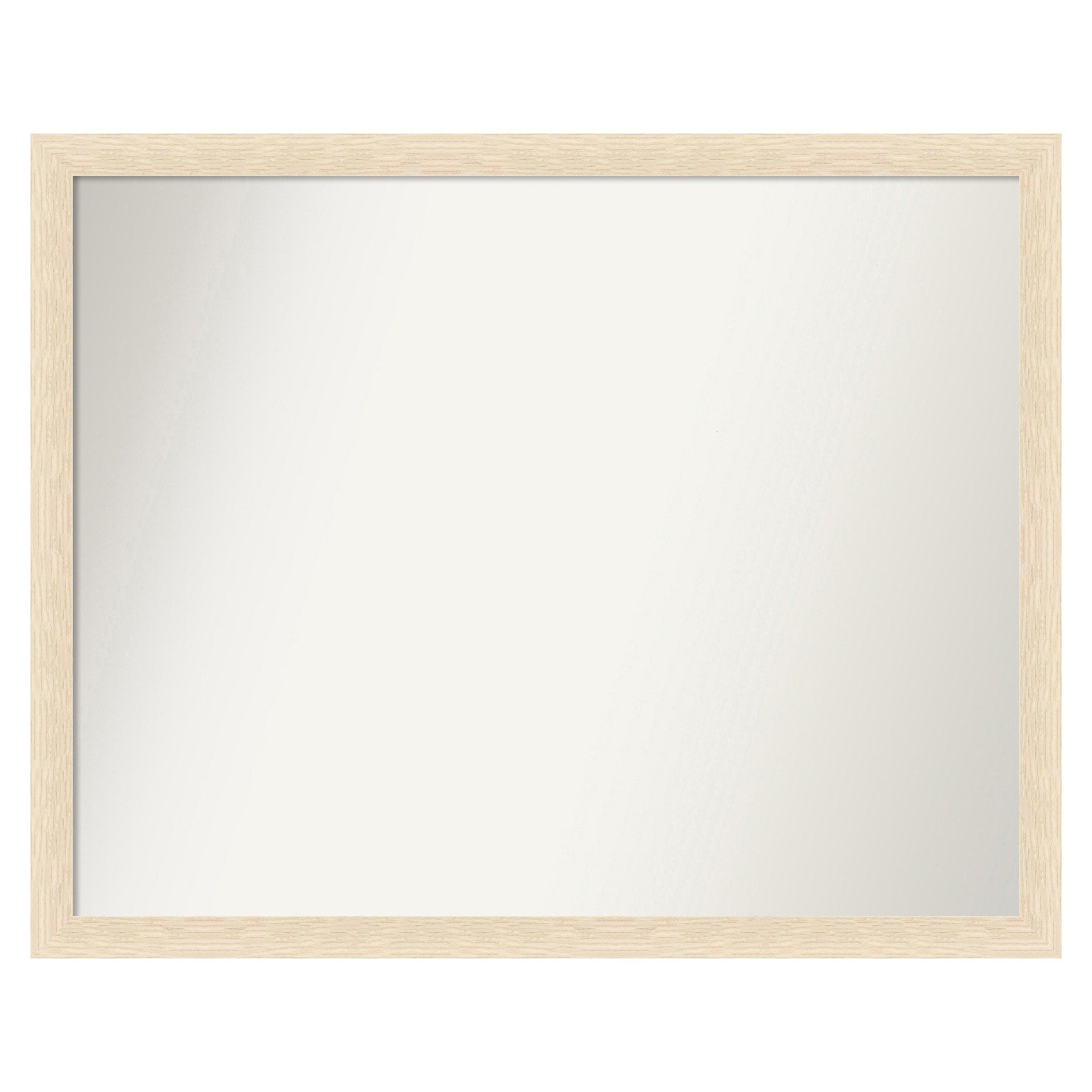 Amanti Art Woodgrain Stripe Frame 30-in W x 24-in H Rectangle Woodgrain Stripe Blonde Framed Wall Mirror