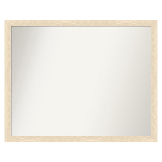 Amanti Art Woodgrain Stripe Frame 30-in W x 24-in H Rectangle Woodgrain Stripe Blonde Framed Wall Mirror