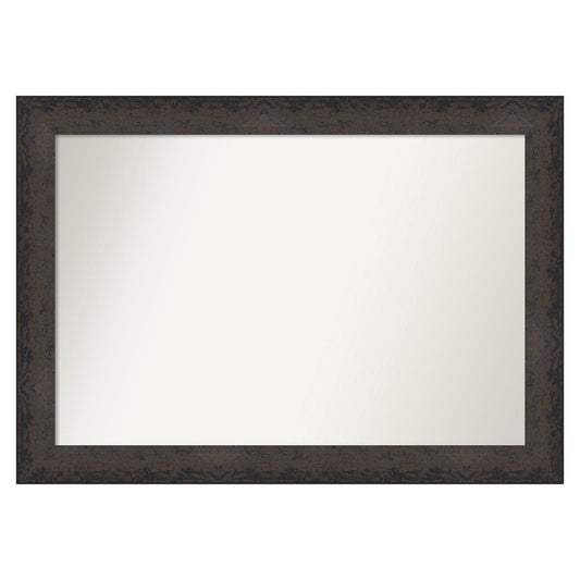 Amanti Art Dappled Black Brown Frame 41.5-in W x 29.5-in H Rectangle Dappled Black Brown Framed Wall Mirror