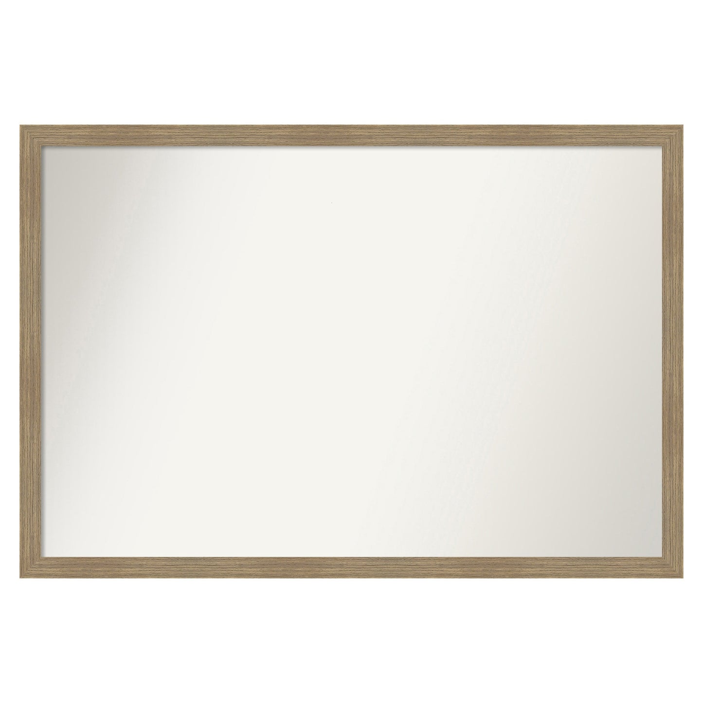 Amanti Art Woodgrain Stripe Frame 38-in W x 26-in H Rectangle Woodgrain Stripe Mocha Framed Wall Mirror