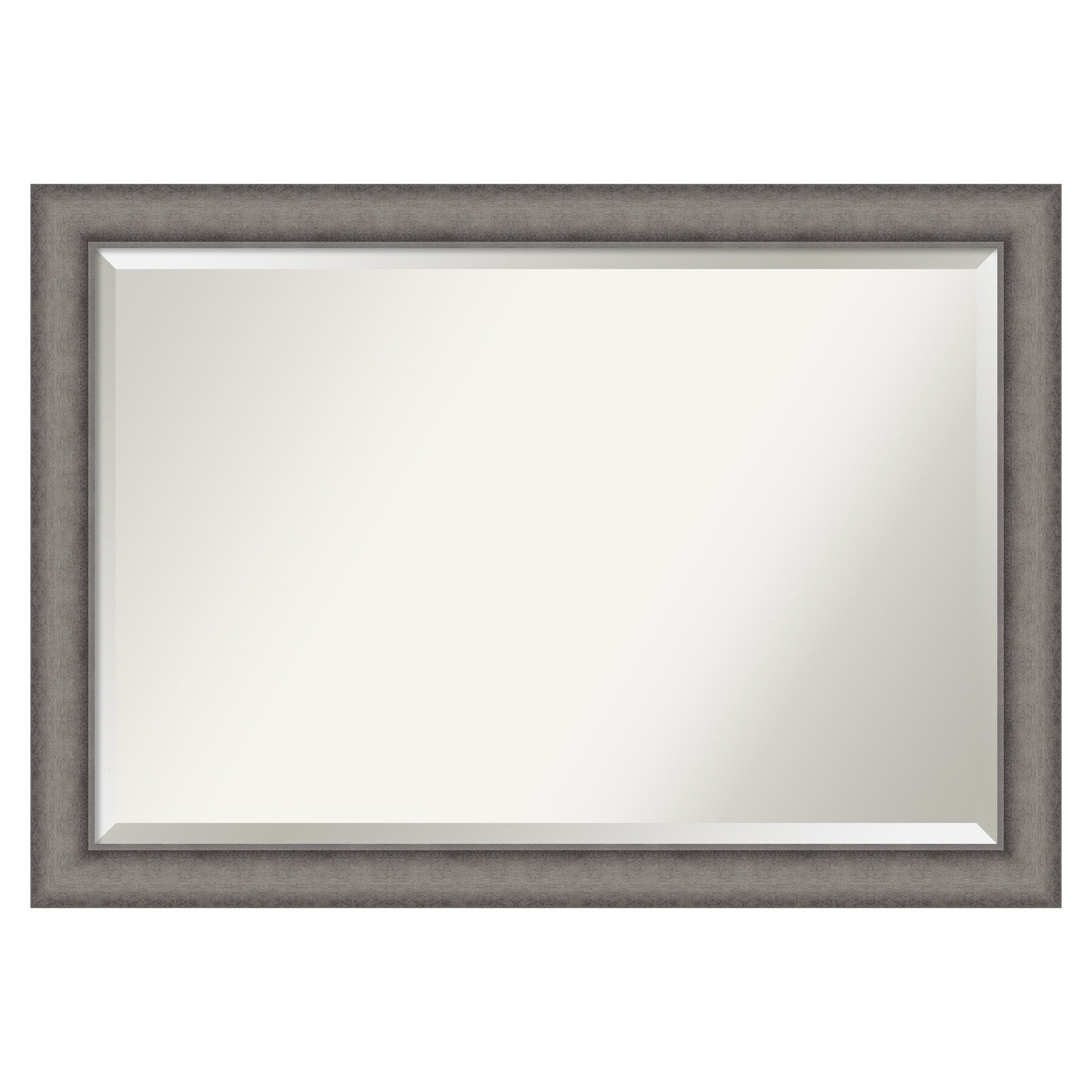Amanti Art Burnished Concrete Frame 40.5-in W x 28.5-in H Rectangle Burnished Concrete Framed Wall Mirror