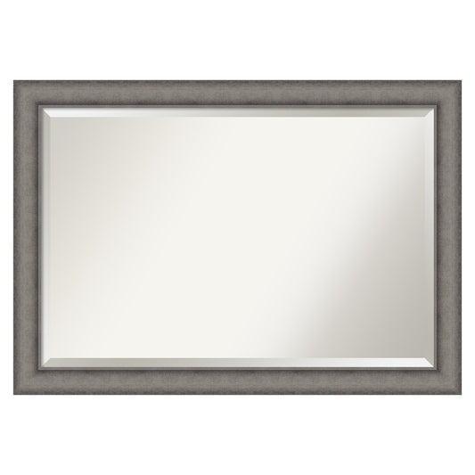 Amanti Art Burnished Concrete Frame 40.5-in W x 28.5-in H Rectangle Burnished Concrete Framed Wall Mirror