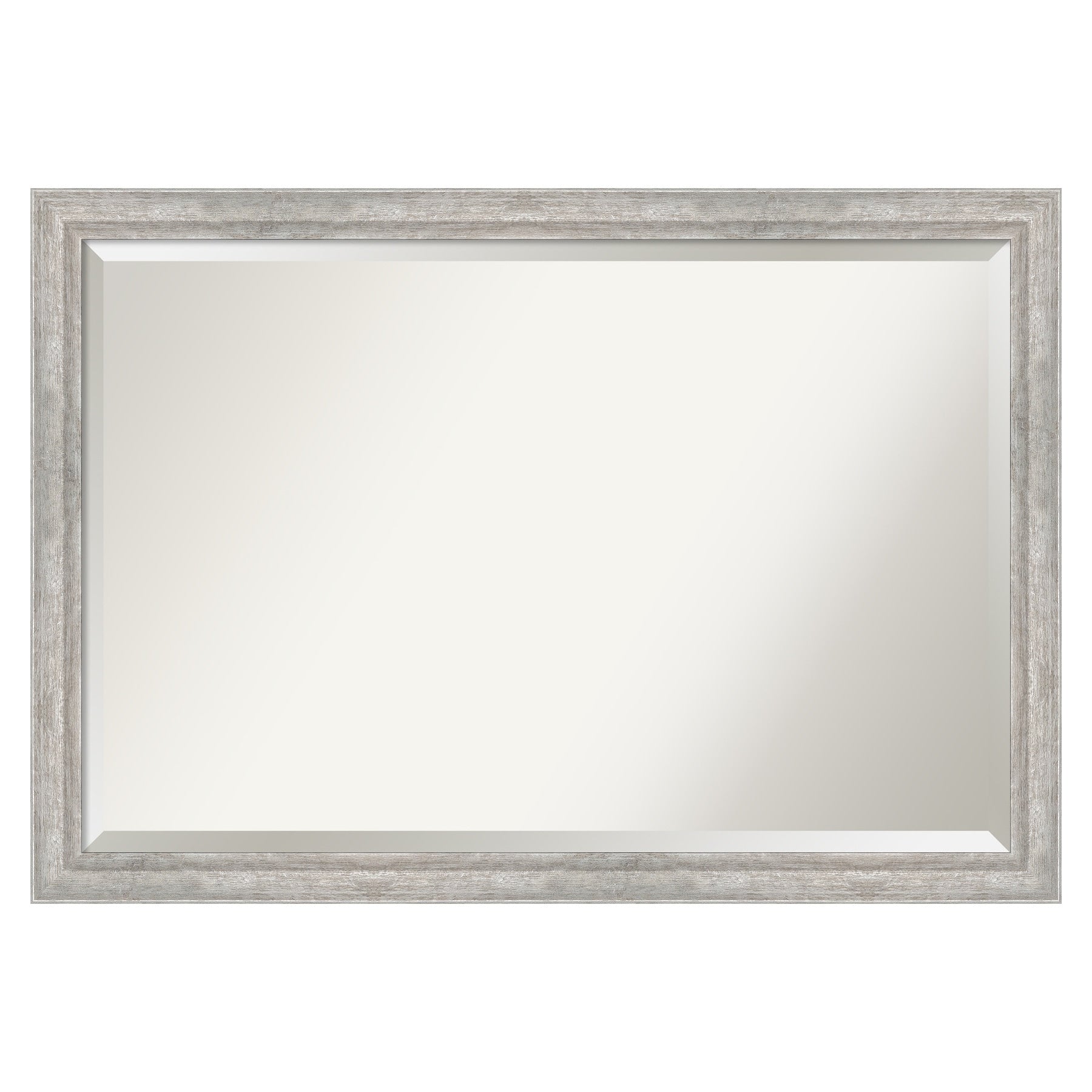 Amanti Art Angled Silver Frame 39.25-in W x 27.25-in H Rectangle Angled Silver Framed Wall Mirror