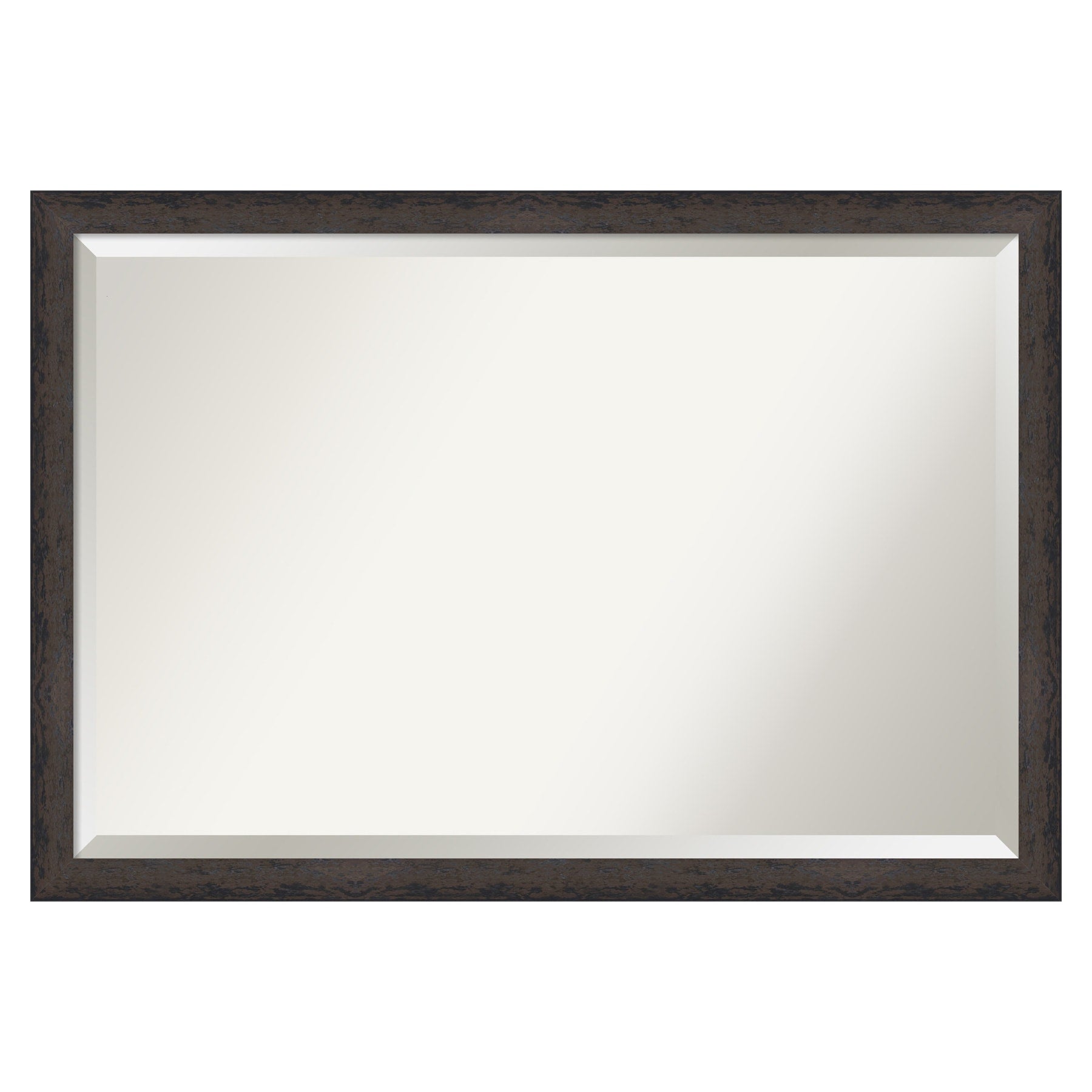 Amanti Art Dappled Black Brown Narrow Frame 38.75-in W x 26.75-in H Rectangle Dappled Black Brown Narrow Framed Wall Mirror