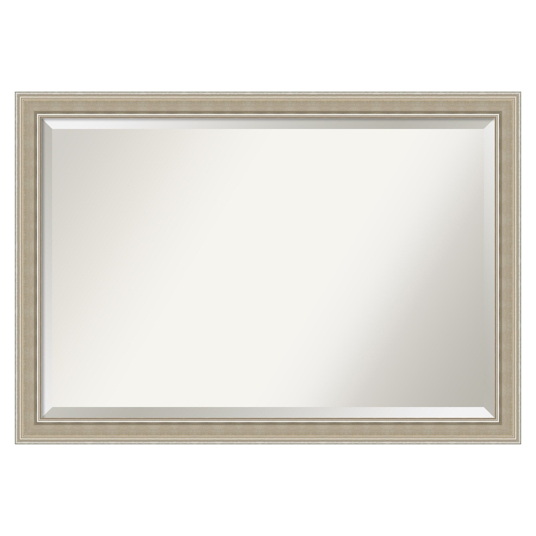 Amanti Art Mezzo Silver Frame 39.5-in W x 27.5-in H Rectangle Mezzo Silver Framed Wall Mirror