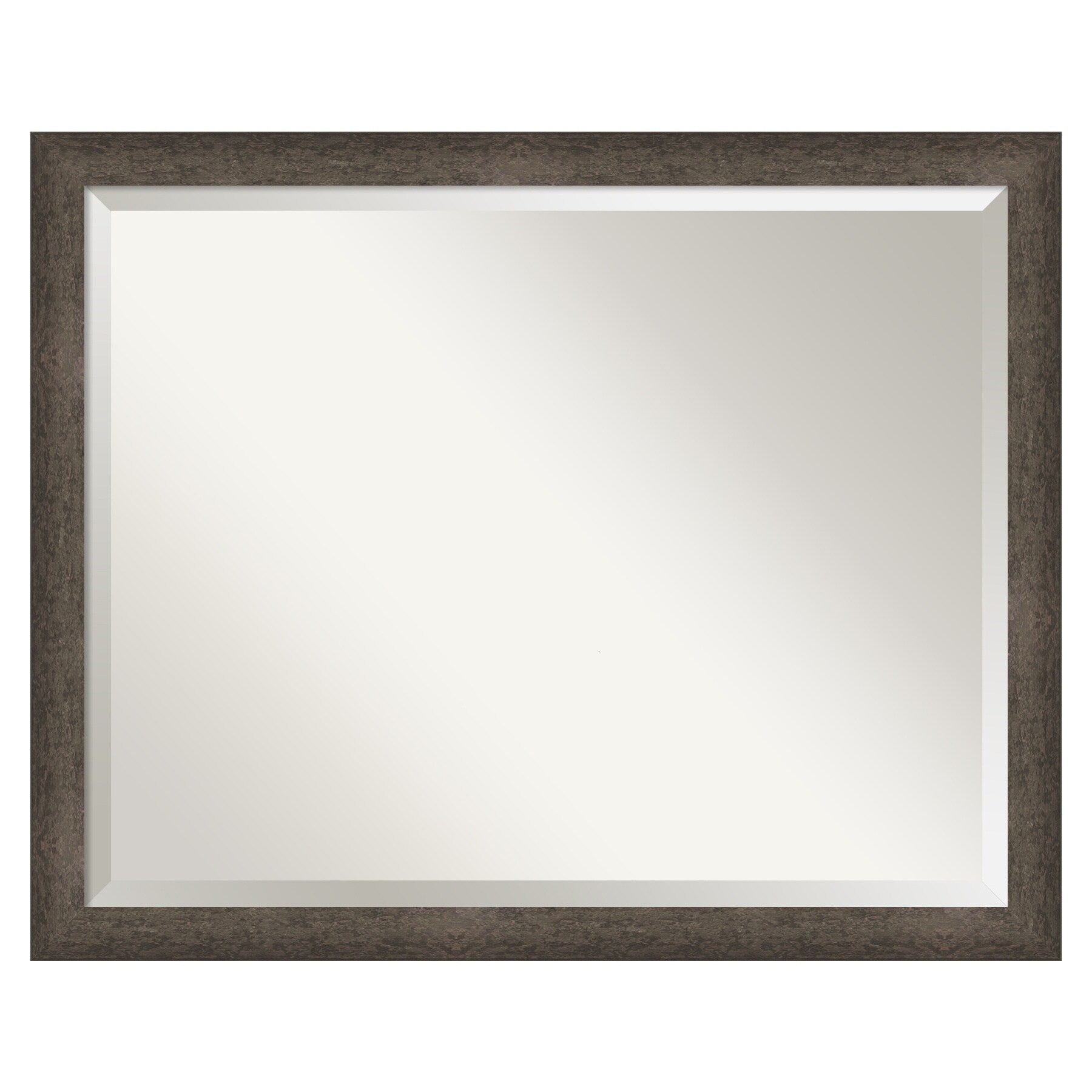 Amanti Art Dappled Light Bronze Narrow Frame 30.75-in W x 24.75-in H Rectangle Salon Scoop Silver Framed Wall Mirror