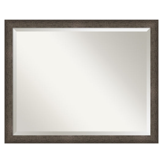 Amanti Art Dappled Light Bronze Narrow Frame 30.75-in W x 24.75-in H Rectangle Salon Scoop Silver Framed Wall Mirror