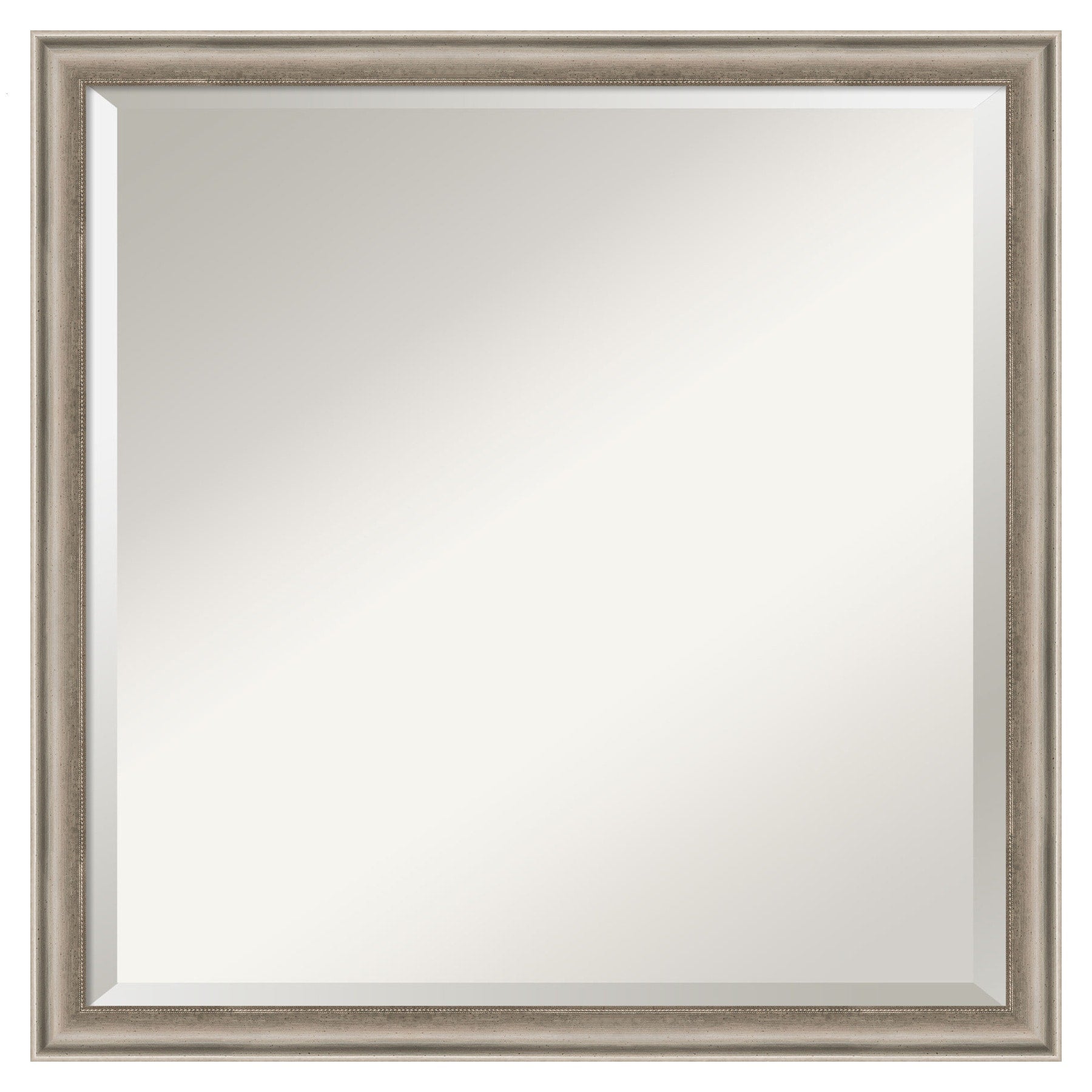 Amanti Art Salon Scoop Pewter Frame 22-in W x 22-in H Square Salon Scoop Pewter Framed Wall Mirror