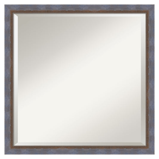 Amanti Art Two Tone Blue Copper Frame 22.25-in W x 22.25-in H Square Two Tone Blue Copper Framed Wall Mirror