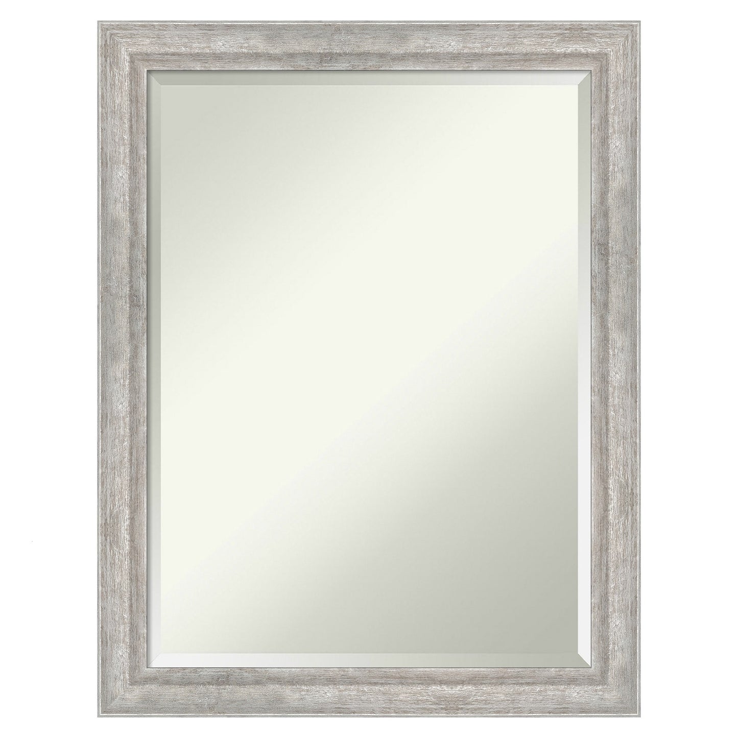 Amanti Art Angled Silver Frame 21.25-in W x 27.25-in H Rectangle Angled Silver Framed Wall Mirror