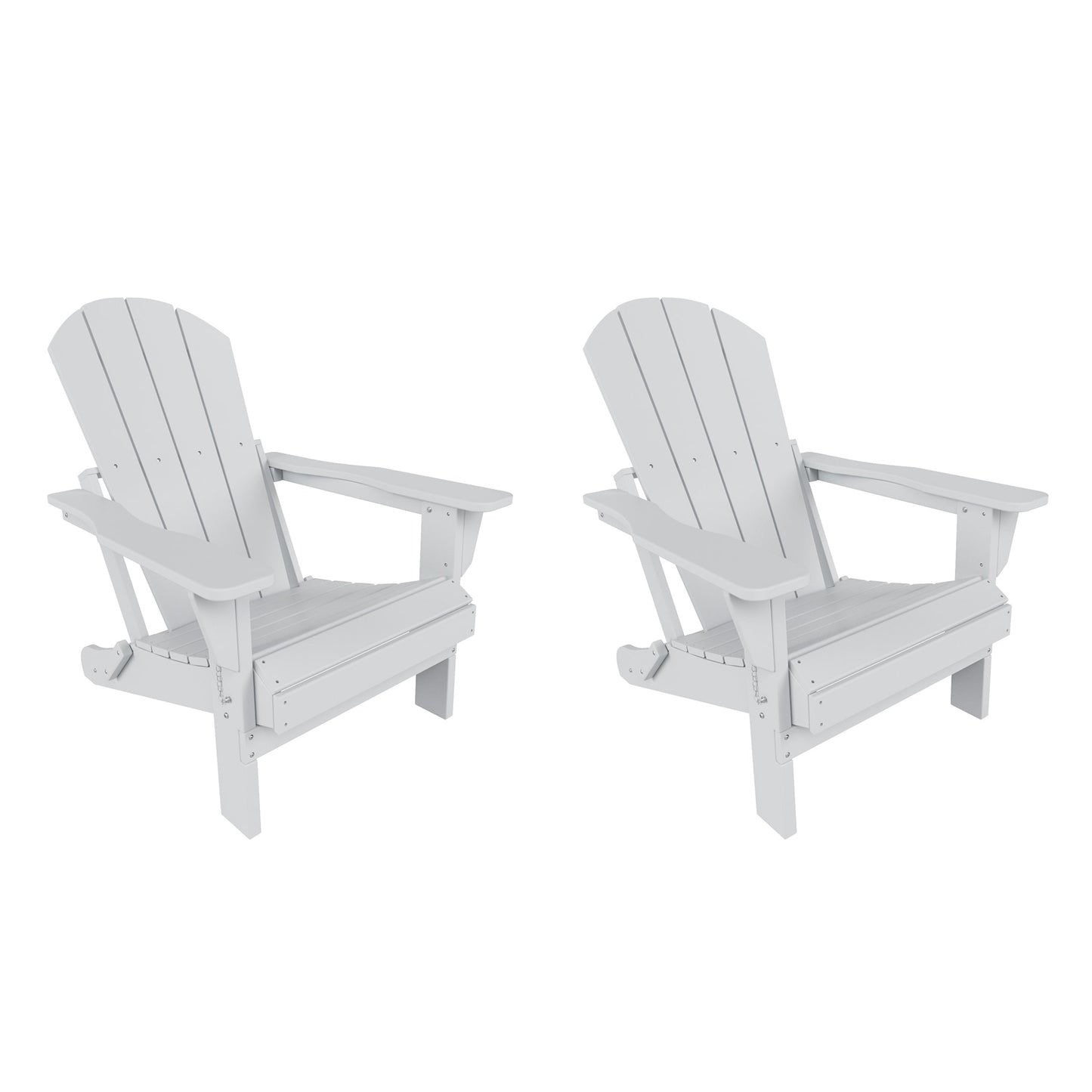 Westin Furniture Laguna Set of 2 White HDPE Frame Stationary Adirondack Chair with Slat Seat
