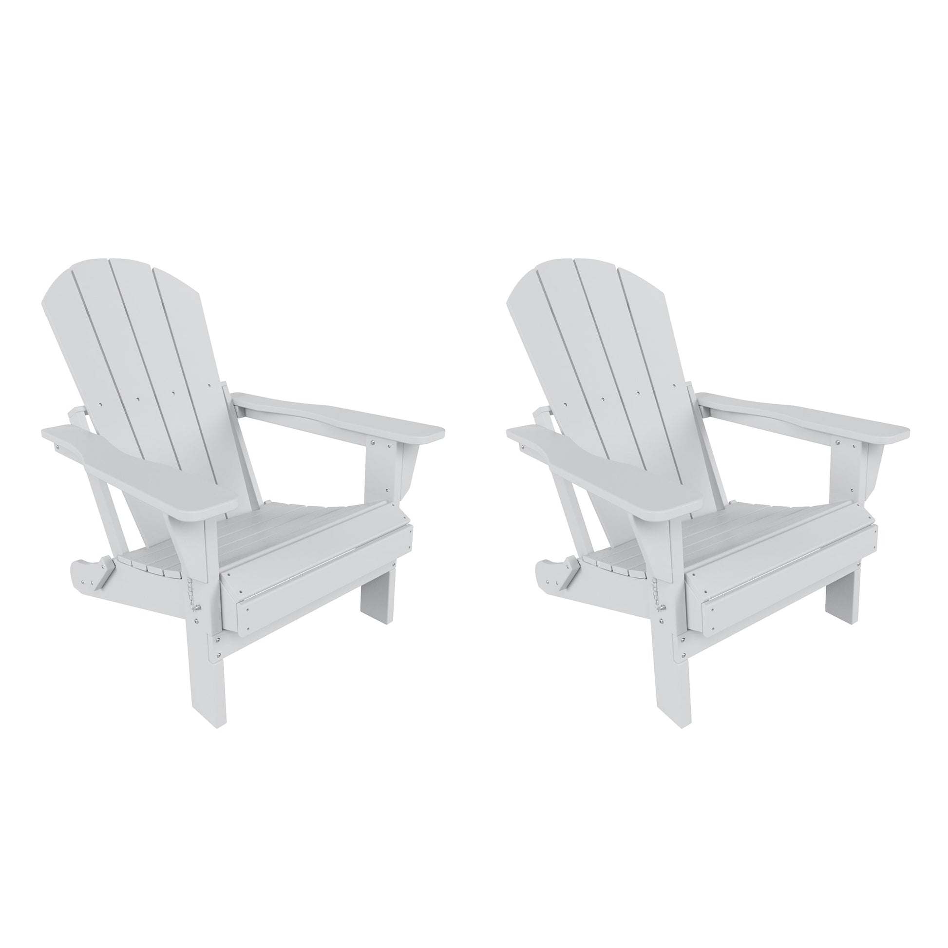 Westin Furniture Laguna Set of 2 White HDPE Frame Stationary Adirondack Chair with Slat Seat