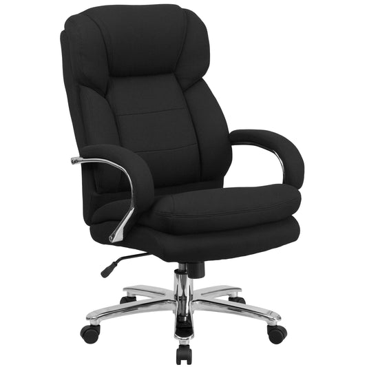 Flash Furniture HERCULES Black Fabric Contemporary Adjustable Height Swivel Fabric Desk Chair