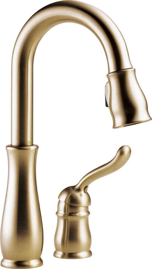 Delta Leland Champagne Bronze Single Handle Deck-mount Bar and Prep Kitchen Faucet with Sprayer