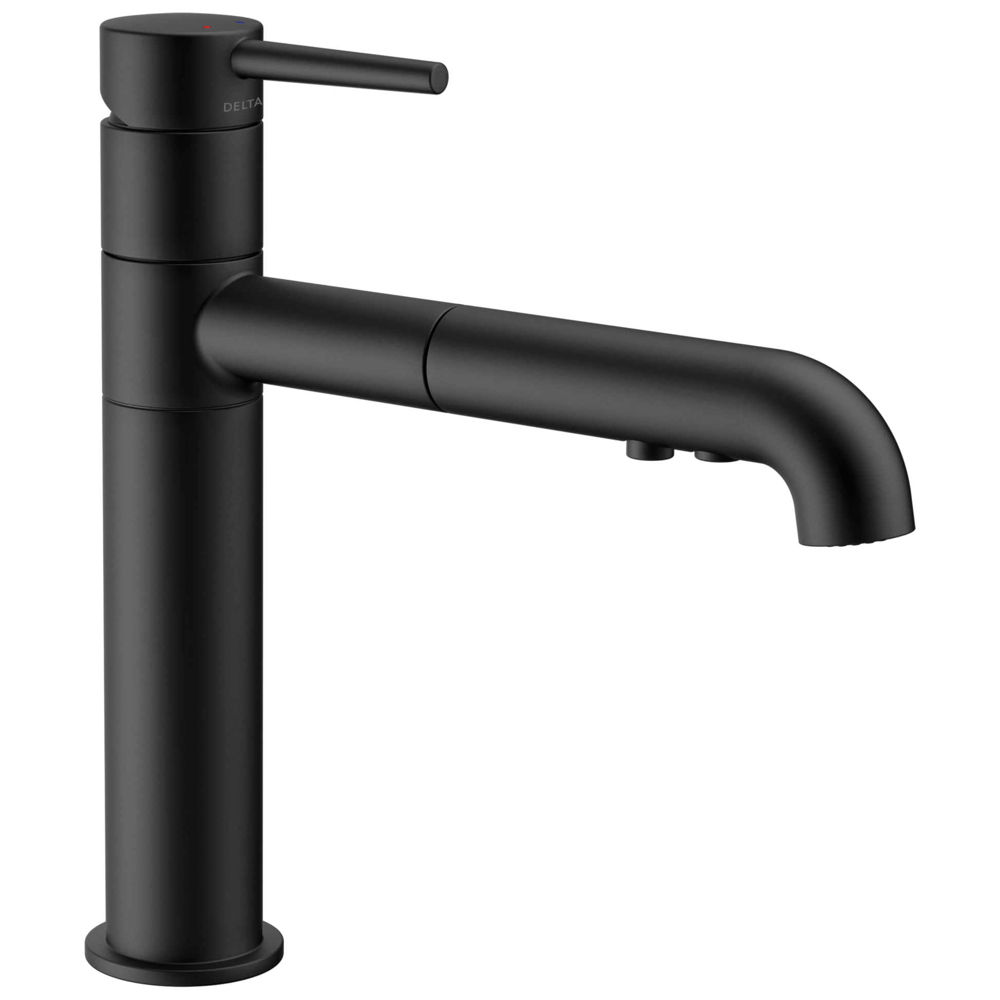 Delta Trinsic Matte Black Single Handle Deck-mount Pull-out Kitchen Faucet with Sprayer