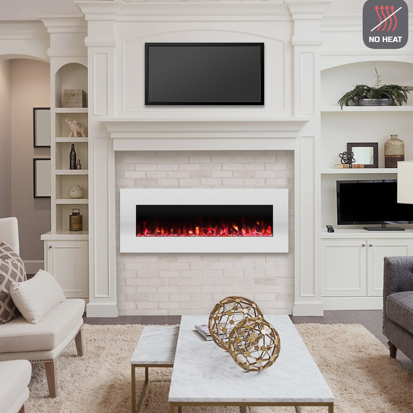 Hastings Home 50.5-in W White LED Electric Fireplace 981685VZO