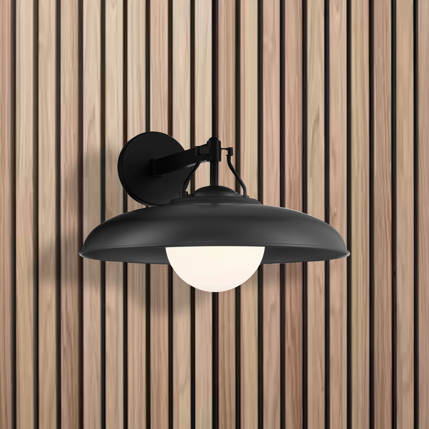 The Great Outdoors Cameo Shores 1 -Light 11.25-in H Matte Black Hardwired Outdoor Wall Light