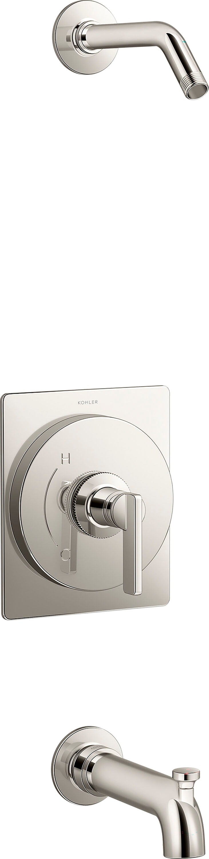 KOHLER Castia by Studio McGee Vibrant Polished Nickel 1-handle Bathtub and shower Faucet (Sold Separately)