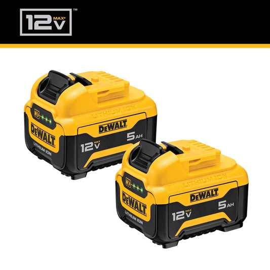 DEWALT 12-V 2-Pack Lithium-ion Battery Kit(5 Ah) DCB126-2