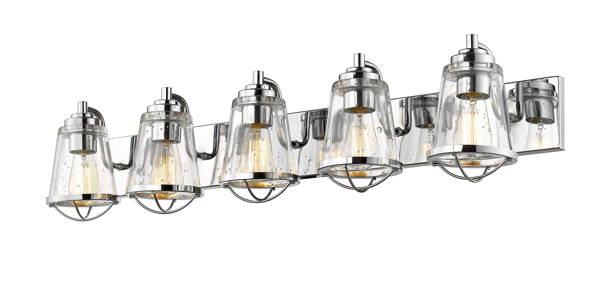 Z-Lite Mariner 40-in 5 Light Brushed Nickel Vintage Bathroom Vanity light