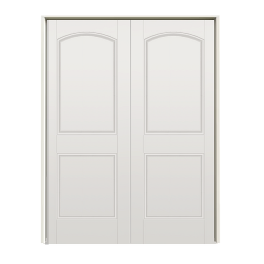 RELIABILT 48-in x 80-in Hollow core 2-panel Reversible/Universal Smooth Primed Molded composite Flat Jamb Double Prehung Interior Door with